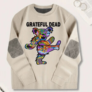 NEW ! Grateful Dead elbow patch pullover